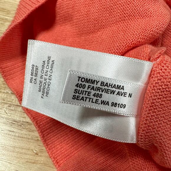 Tommy Bahama NWT Island Zone Big Tall Orange Sweater Men's Size 2XLT V-Neck - Picture 8 of 11